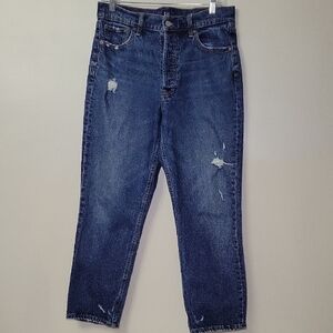Gap Jeans Cheeky Straight Woman's 10/30 Button Fly‎ Distressed